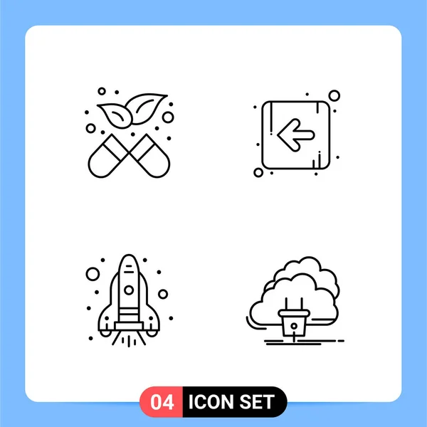 Conjunto Iconos Creativos Universales Simplemente Vector Ilustraciones Para Aplicaciones Web — Archivo Imágenes Vectoriales