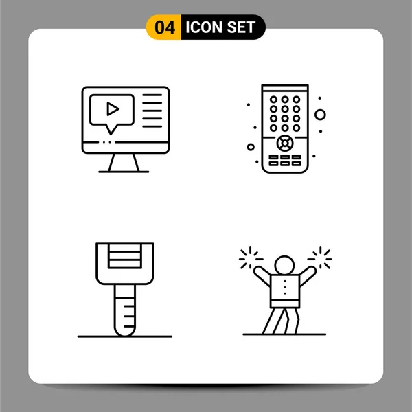 Conjunto Iconos Creativos Universales Simplemente Vector Ilustraciones Para Aplicaciones Web — Vector de stock