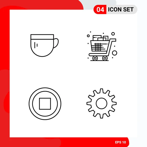 Conjunto Iconos Creativos Universales Simplemente Vector Ilustraciones Para Aplicaciones Web — Vector de stock