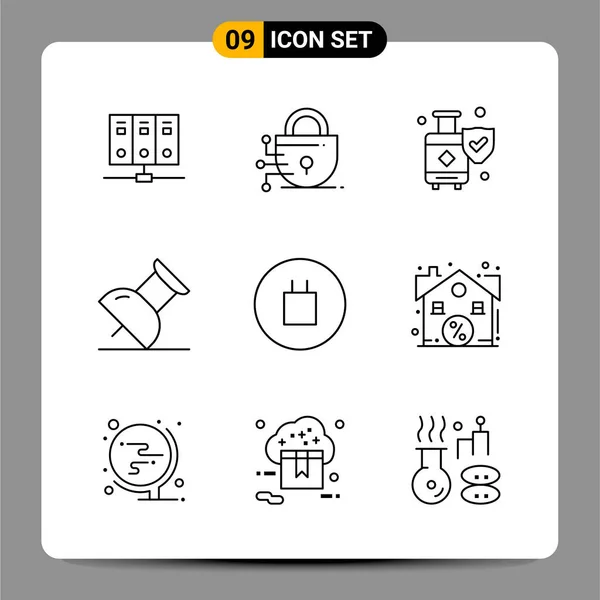 Conjunto Iconos Creativos Universales Simplemente Vector Ilustraciones Para Aplicaciones Web — Vector de stock