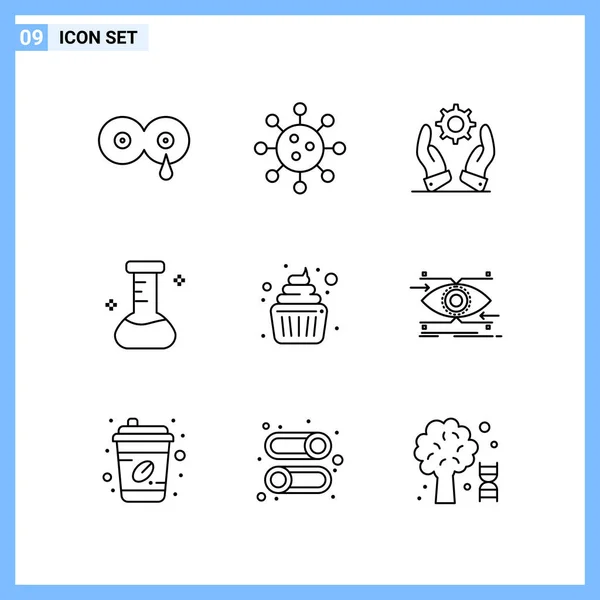 Conjunto Iconos Creativos Universales Simplemente Vector Ilustraciones Para Aplicaciones Web — Archivo Imágenes Vectoriales