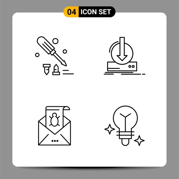 Conjunto Iconos Creativos Universales Simplemente Vector Ilustraciones Para Aplicaciones Web — Vector de stock