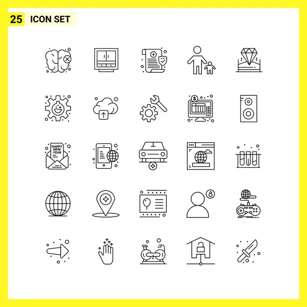 Set of 25 Universal Business Icons Vector — Stock Vector