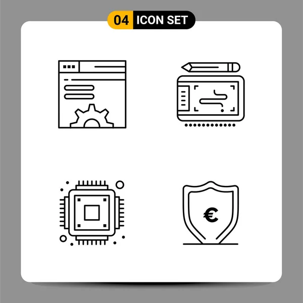 Conjunto Iconos Creativos Universales Simplemente Vector Ilustraciones Para Aplicaciones Web — Vector de stock