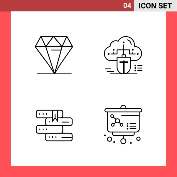 Set Universal Creative Icons Simply Vector Illustrations Web Mobile Apps — Stock Vector