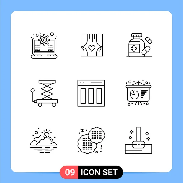 Conjunto Iconos Creativos Universales Simplemente Vector Ilustraciones Para Aplicaciones Web — Vector de stock