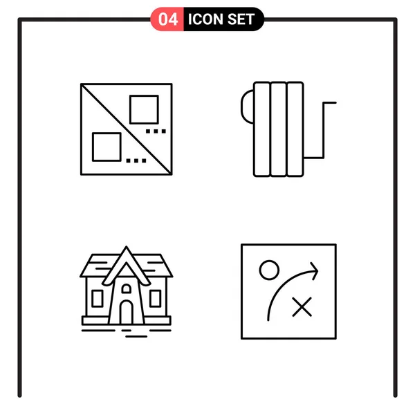 Conjunto Iconos Creativos Universales Simplemente Vector Ilustraciones Para Aplicaciones Web — Archivo Imágenes Vectoriales