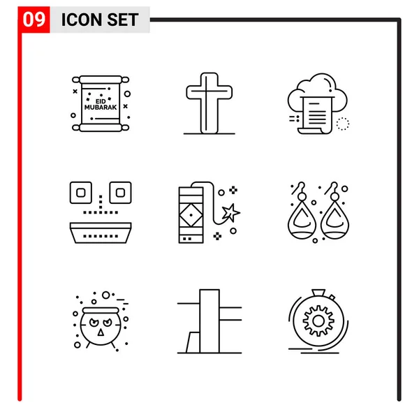 Set Universeller Kreativer Symbole Einfach Vektorillustrationen Für Web Und Mobile — Stockvektor