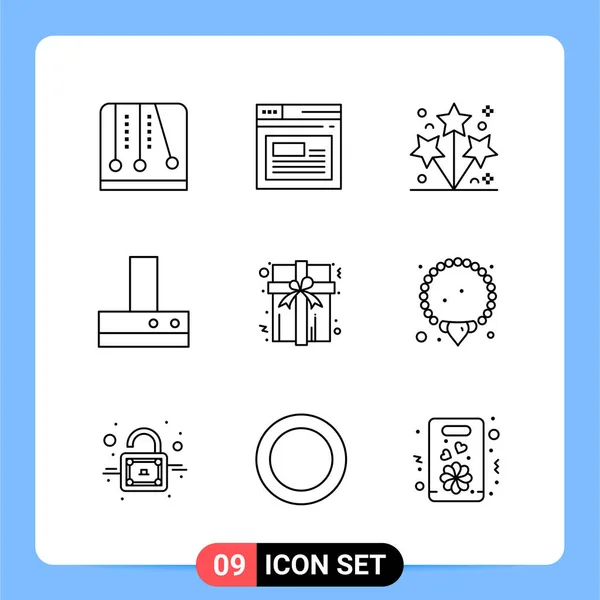 Conjunto Iconos Creativos Universales Simplemente Vector Ilustraciones Para Aplicaciones Web — Archivo Imágenes Vectoriales