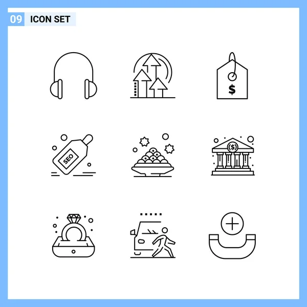 Conjunto Iconos Creativos Universales Simplemente Vector Ilustraciones Para Aplicaciones Web — Vector de stock