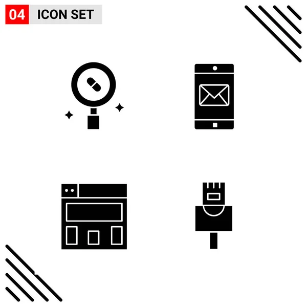 Conjunto Iconos Creativos Universales Simplemente Vector Ilustraciones Para Aplicaciones Web — Vector de stock