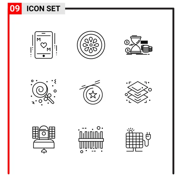 Conjunto Iconos Creativos Universales Simplemente Vector Ilustraciones Para Aplicaciones Web — Vector de stock