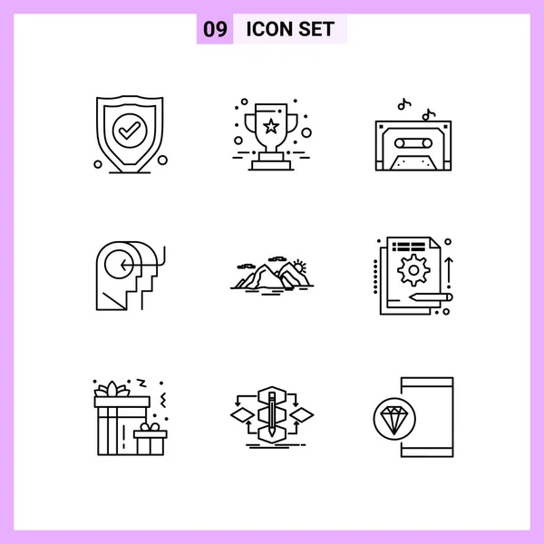 Conjunto Iconos Creativos Universales Simplemente Vector Ilustraciones Para Aplicaciones Web — Vector de stock