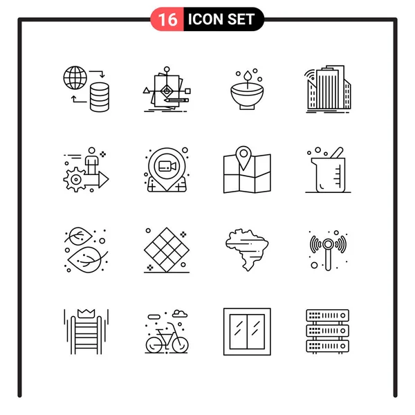 Conjunto Iconos Creativos Universales Simplemente Vector Ilustraciones Para Aplicaciones Web — Archivo Imágenes Vectoriales