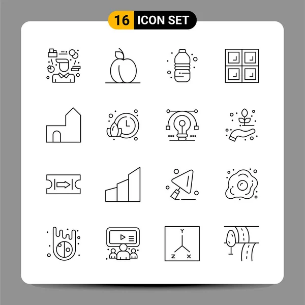 Conjunto Iconos Creativos Universales Simplemente Vector Ilustraciones Para Aplicaciones Web — Archivo Imágenes Vectoriales