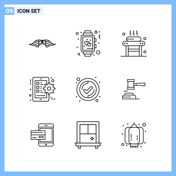 Set Universal Creative Icons Simply Vector Illustrations Web Mobile Apps — Stock Vector