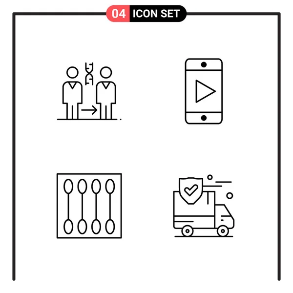 Set Universal Creative Icons Simply Vector Illustrations Web Mobile Apps — Stock Vector