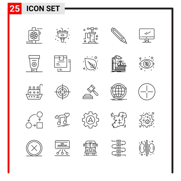 Set Universal Creative Icons Simply Vector Illustrations Web Mobile Apps — Stock Vector