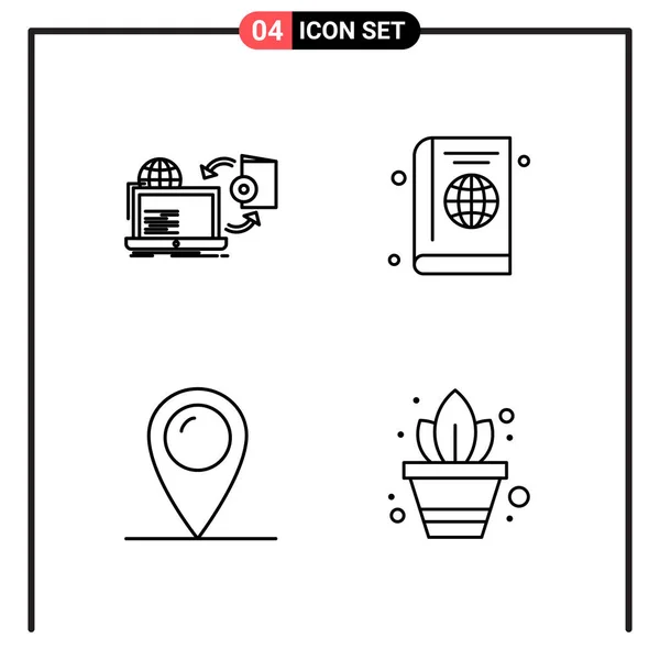 Conjunto Iconos Creativos Universales Simplemente Vector Ilustraciones Para Aplicaciones Web — Archivo Imágenes Vectoriales