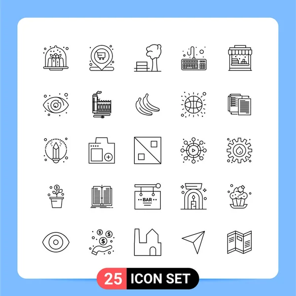 Conjunto Iconos Creativos Universales Simplemente Vector Ilustraciones Para Aplicaciones Web — Archivo Imágenes Vectoriales