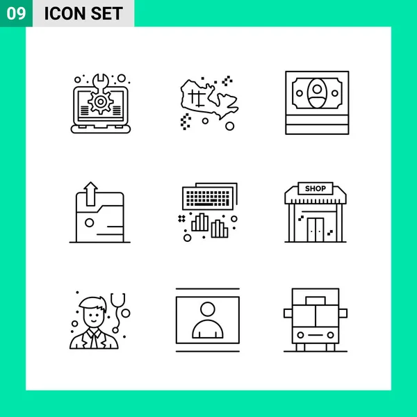 Set Universal Creative Icons Simply Vector Illustrations Web Mobile Apps — Stock Vector