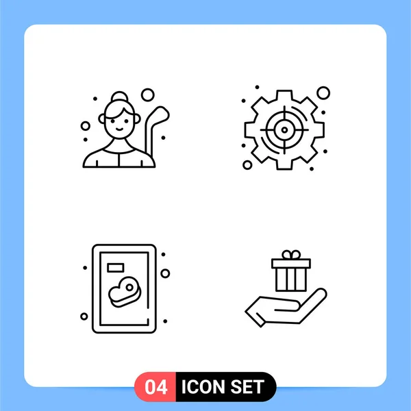 Conjunto Iconos Creativos Universales Simplemente Vector Ilustraciones Para Aplicaciones Web — Vector de stock