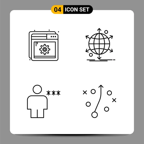 Conjunto Iconos Creativos Universales Simplemente Vector Ilustraciones Para Aplicaciones Web — Vector de stock