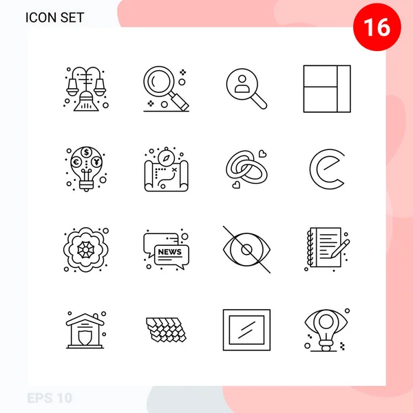 Conjunto Iconos Creativos Universales Simplemente Vector Ilustraciones Para Aplicaciones Web — Vector de stock