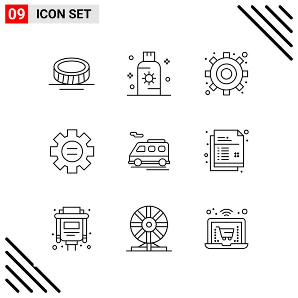 Conjunto Iconos Creativos Universales Simplemente Vector Ilustraciones Para Aplicaciones Web — Archivo Imágenes Vectoriales