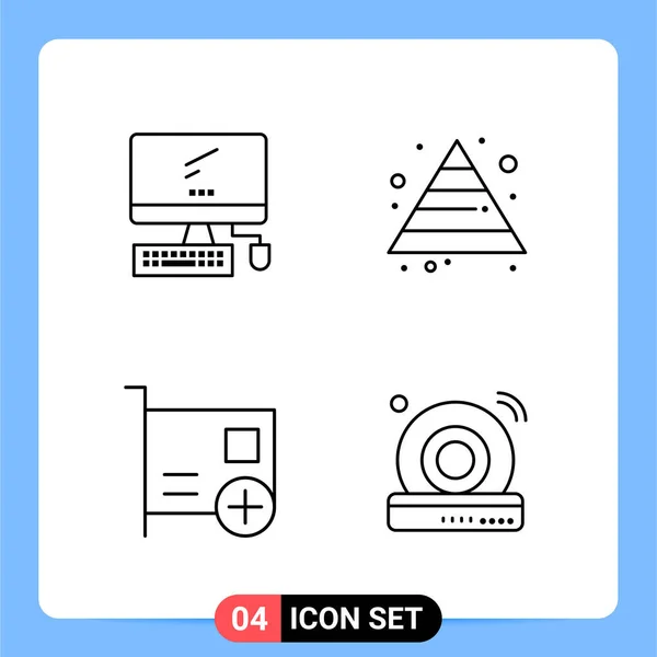 Conjunto Iconos Creativos Universales Simplemente Vector Ilustraciones Para Aplicaciones Web — Archivo Imágenes Vectoriales