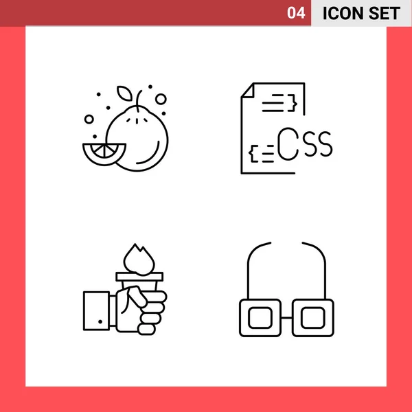 Conjunto Iconos Creativos Universales Simplemente Vector Ilustraciones Para Aplicaciones Web — Archivo Imágenes Vectoriales