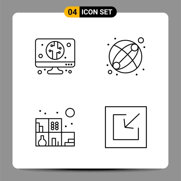 Conjunto Iconos Creativos Universales Simplemente Vector Ilustraciones Para Aplicaciones Web — Archivo Imágenes Vectoriales