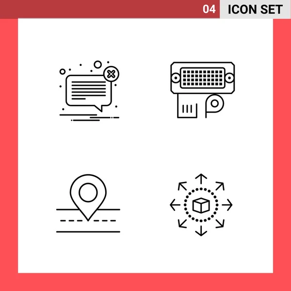 Set Universal Creative Icons Simply Vector Illustrations Web Mobile Apps — Stock Vector