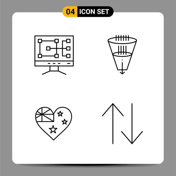 Set Icone Creative Universali Semplicemente Illustrazioni Vettoriali Applicazioni Progetti Web — Vettoriale Stock