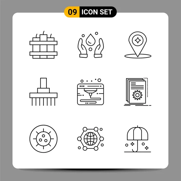 Conjunto Iconos Creativos Universales Simplemente Vector Ilustraciones Para Aplicaciones Web — Archivo Imágenes Vectoriales