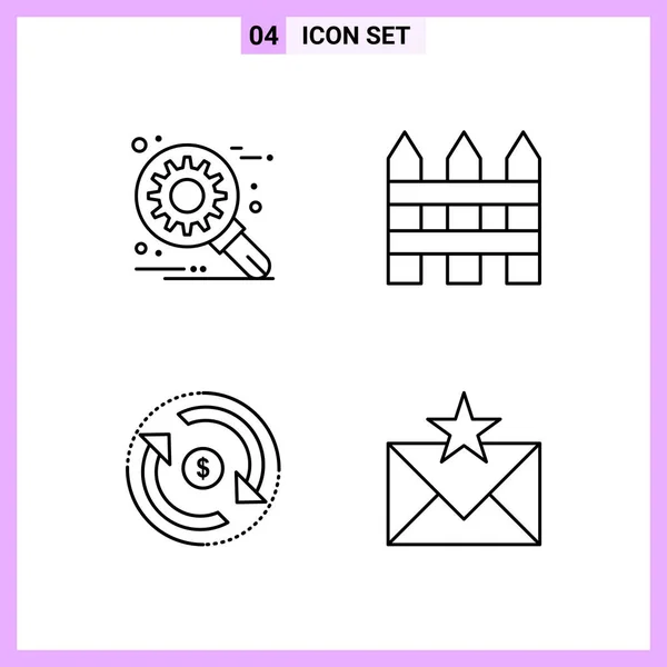 Conjunto Iconos Creativos Universales Simplemente Vector Ilustraciones Para Aplicaciones Web — Vector de stock