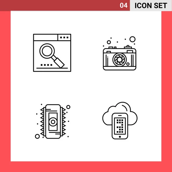 Conjunto Iconos Creativos Universales Simplemente Vector Ilustraciones Para Aplicaciones Web — Vector de stock