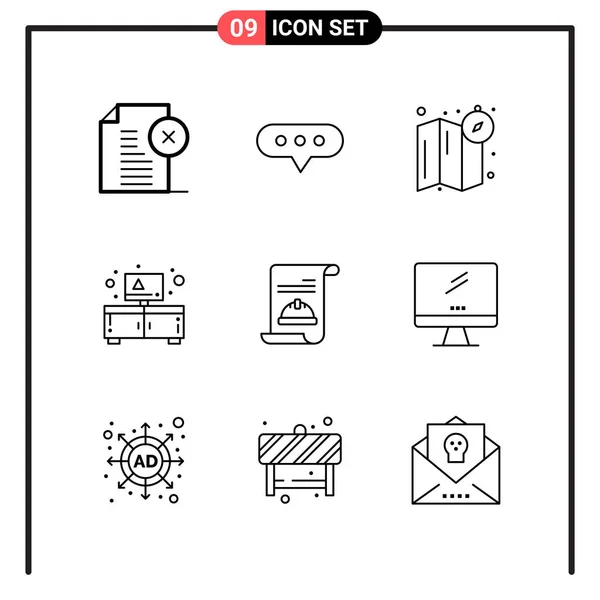 Set Universal Creative Icons Simply Vector Illustrations Web Mobile Apps — Stock Vector