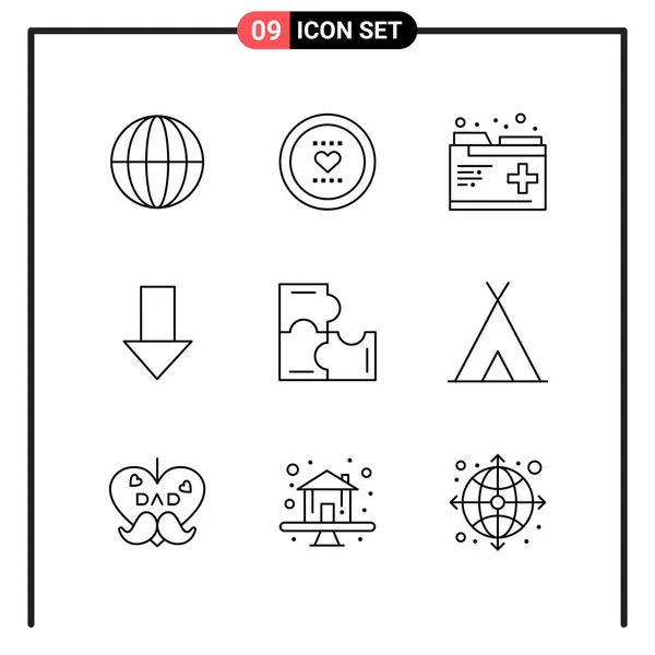 Conjunto Iconos Creativos Universales Simplemente Vector Ilustraciones Para Aplicaciones Web — Archivo Imágenes Vectoriales