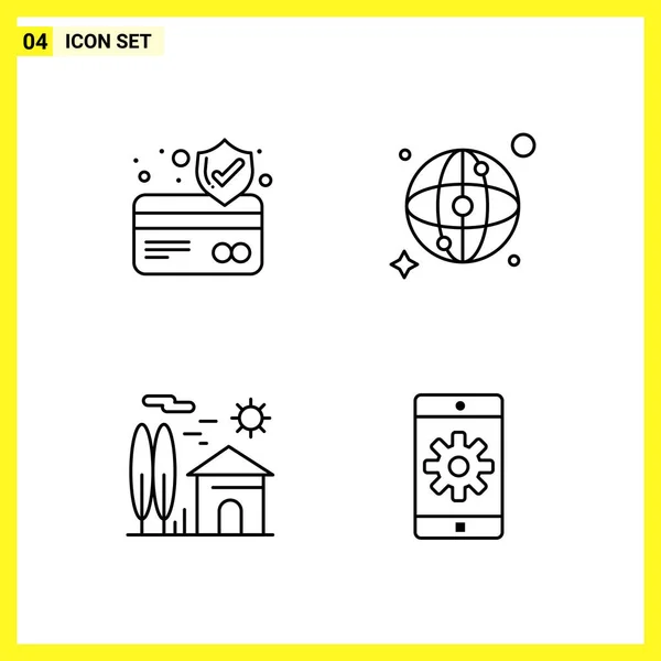 Conjunto Iconos Creativos Universales Simplemente Vector Ilustraciones Para Aplicaciones Web — Vector de stock