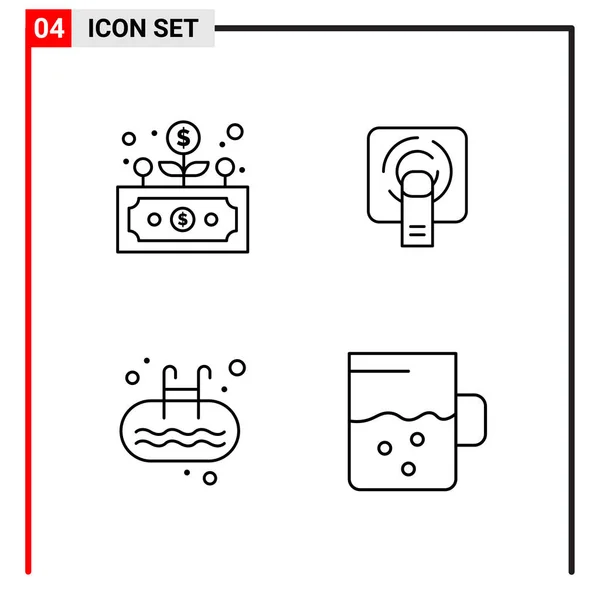 Set Universeller Kreativer Symbole Einfach Vektorillustrationen Für Web Und Mobile — Stockvektor