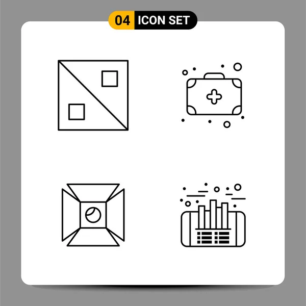 Set Universeller Kreativer Symbole Einfach Vektorillustrationen Für Web Und Mobile — Stockvektor