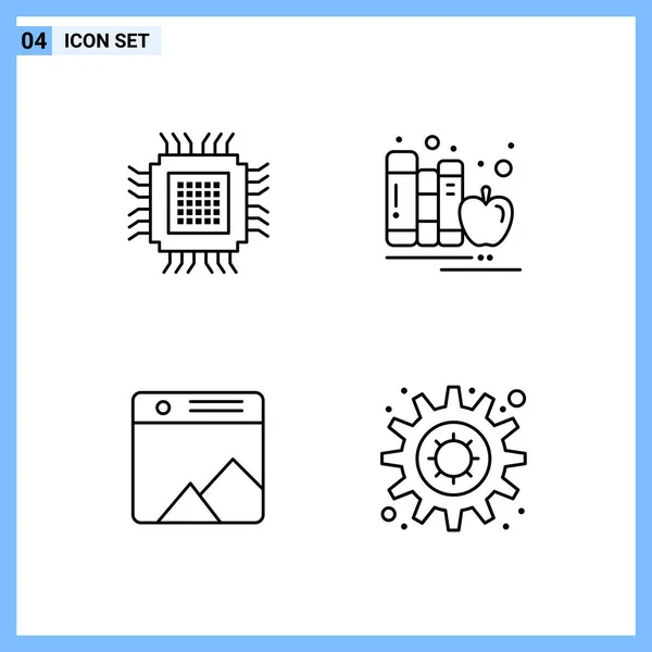 Set Universal Creative Icons Simply Vector Illustrations Web Mobile Apps — Stock Vector