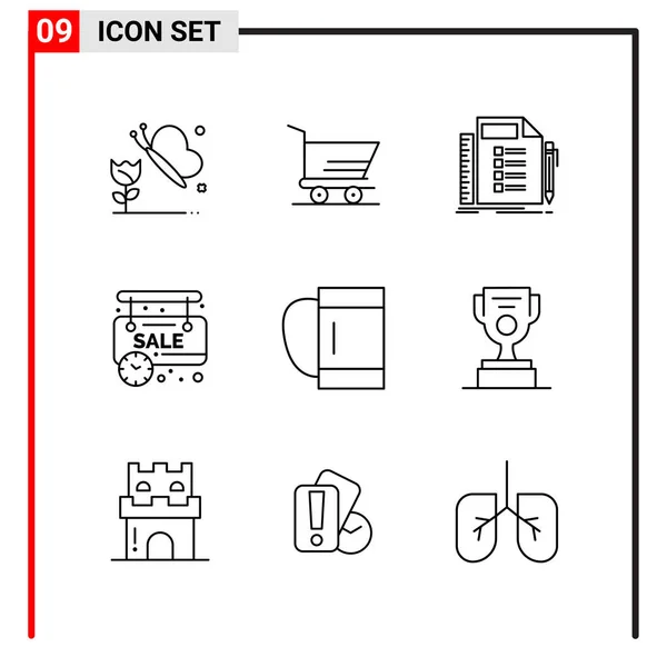 Set Universeller Kreativer Symbole Einfach Vektorillustrationen Für Web Und Mobile — Stockvektor