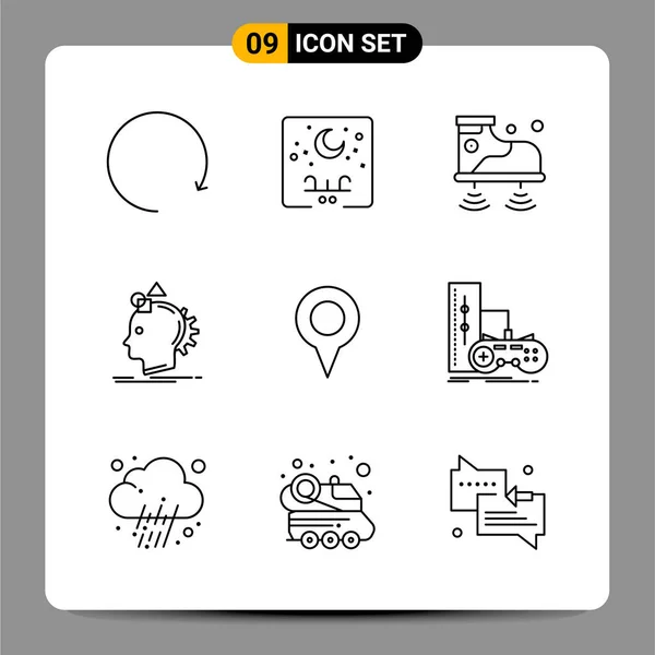 Conjunto Iconos Creativos Universales Simplemente Vector Ilustraciones Para Aplicaciones Web — Archivo Imágenes Vectoriales