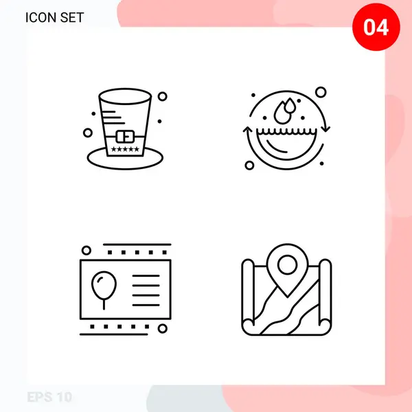 Set Universele Creatieve Iconen Vectorillustratie — Stockvector