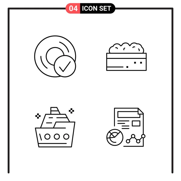 Set Universal Creative Icons Simply Vector Illustrations Web Mobile Apps — Stock Vector