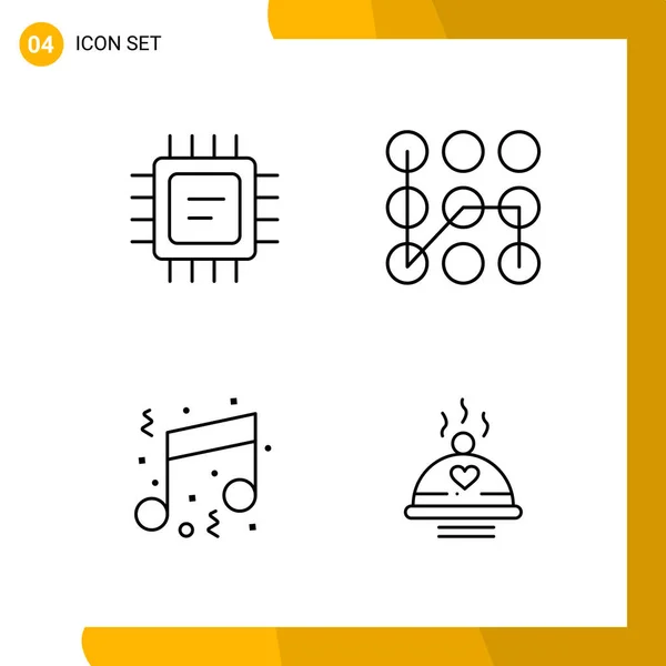 Set Universeller Kreativer Symbole Einfach Vektorillustrationen Für Web Und Mobile — Stockvektor