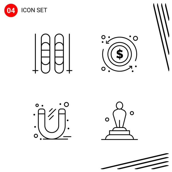 Set Universal Creative Icons Simply Vector Illustrations Web Mobile Apps — Stock Vector