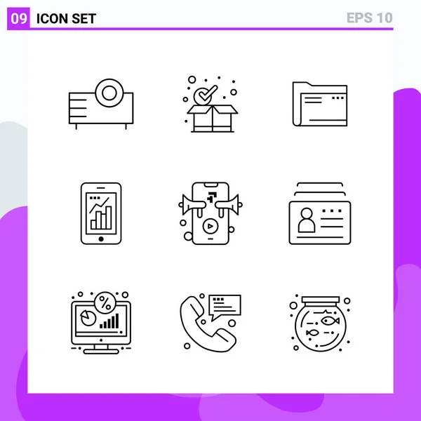 Set Universal Creative Icons Simply Vector Illustrations Web Mobile Apps — Stock Vector